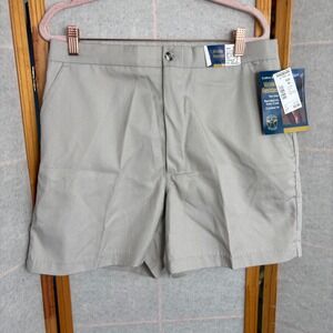 American Weekend Mens Stone Grey Wrinkle Resistant Chino Shorts Size 36 NOS